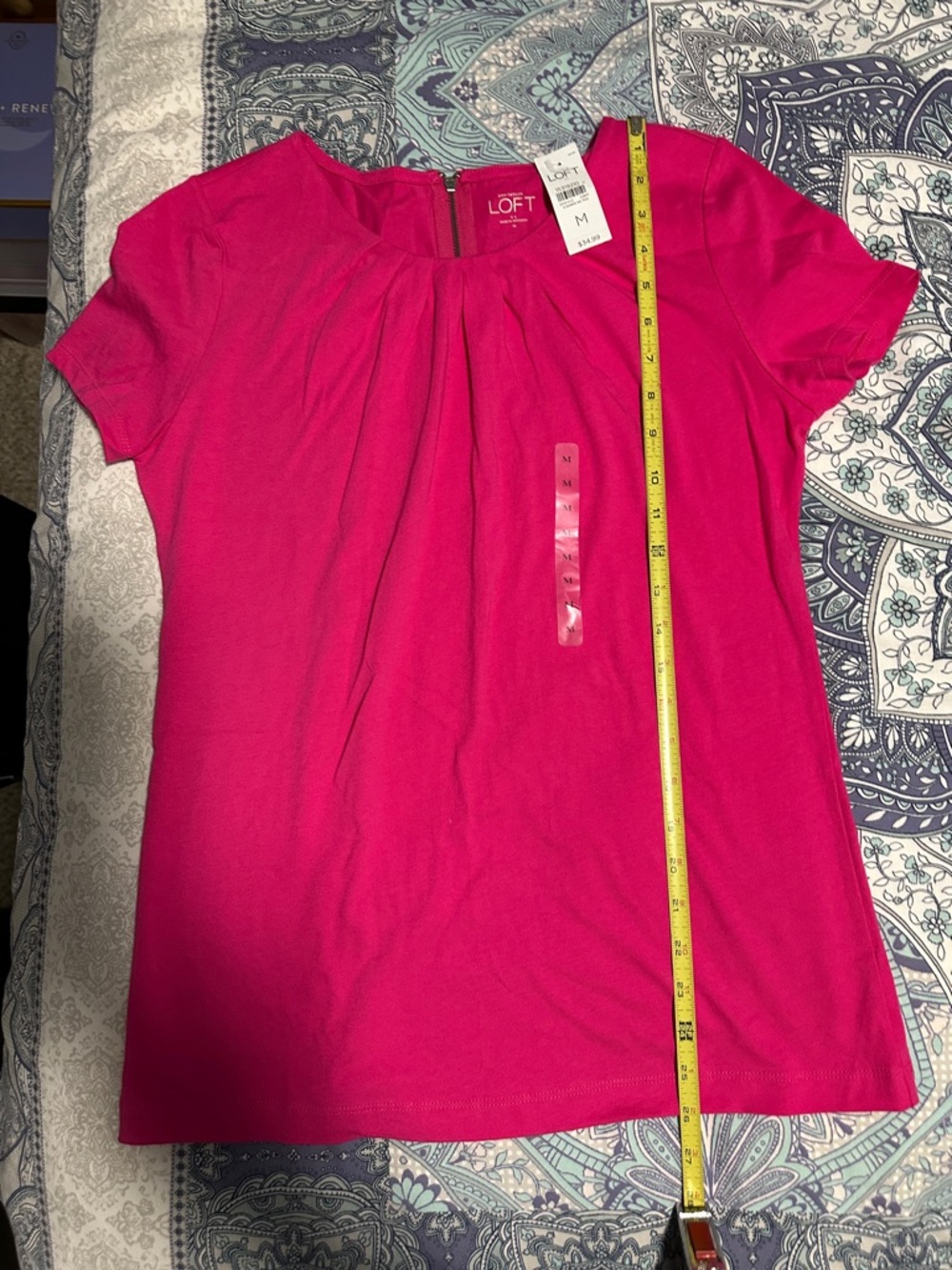LOFT Bright Pink Short Sleeve Top - Picture 4 of 5